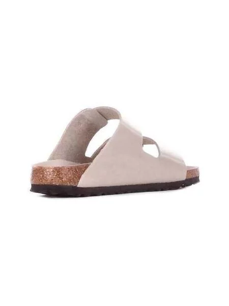Papuci Birkenstock cu cataramă bej