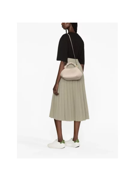 Torebka crossbody Ganni z klapami beżowa