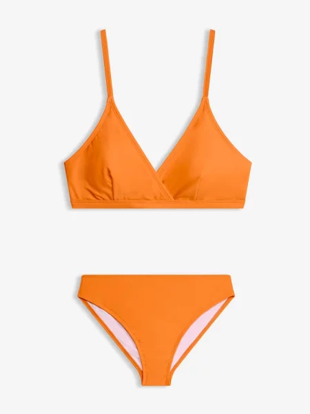 Bikini z wysoko wyciętymi nogawkami 2 części pomarańczowe