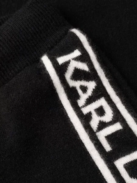 Kašmírové kalhoty Karl Lagerfeld s autogramem černé