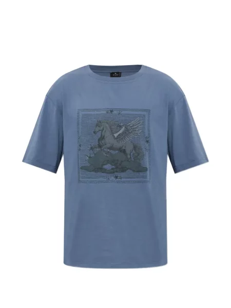 Tricou Etro cu imagine albastru
