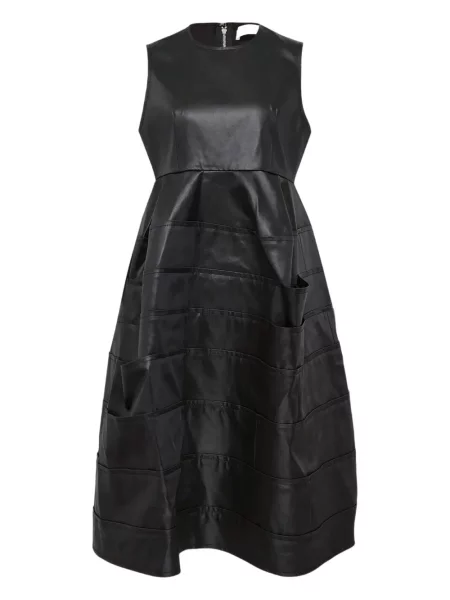 Rochie midi Comme Des Garçons Tao din satin până la genunchi de costum negru