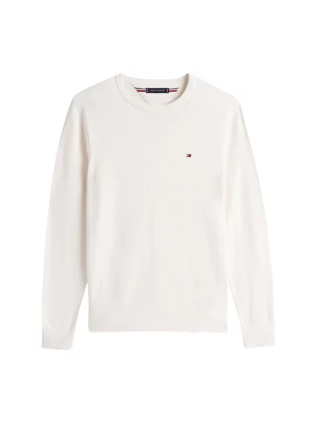 Tommy Hilfiger Swetry Mężczyzna Biały XL Klasyczny sweter z okrągłym dekoltem czarny