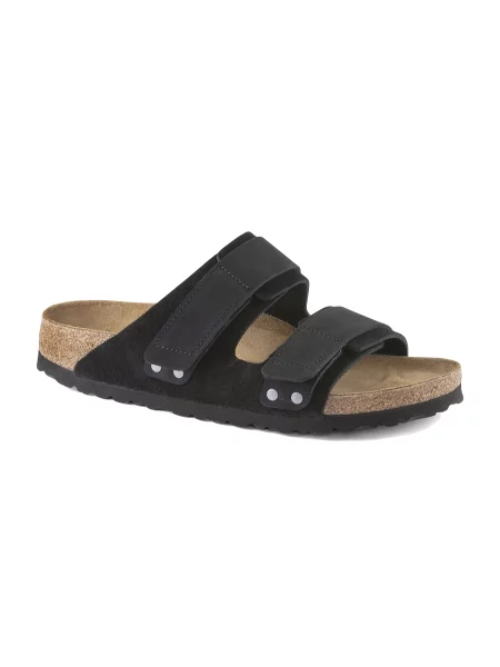 Birkenstock Uji Nubuck Leather Narrow Fit Black Unisex Sandały Birkenstock Size: czarny
