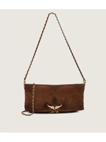 Zadig&Voltaire geantă crossbody pentru femei din piele întoarsă maro