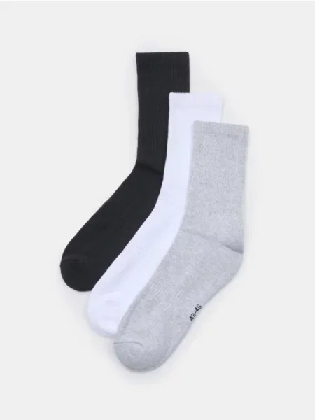 Sinsay Prążkowane skarpetki 3 pack wielobarwny