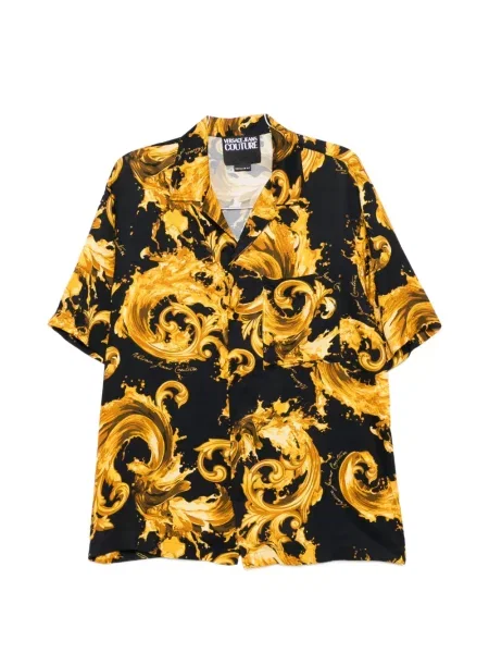 Къс риза Versace Jeans Couture с принт златисто