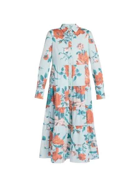 Rochie Erdem cu model floral cu imagine albastru