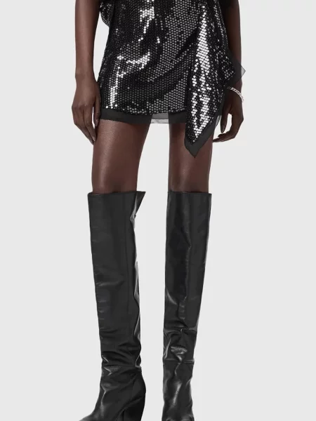 AllSaints fustă mini evazați negru