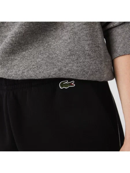Lacoste Spodnie Dresowe Z Nadrukiem W Paski czarne