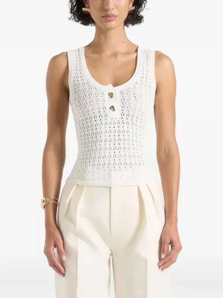 Top Manière De Voir tricotate alb