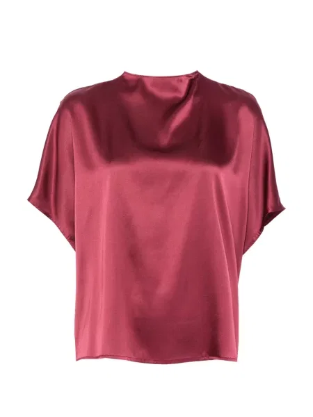 Top Solotre din satin roșu