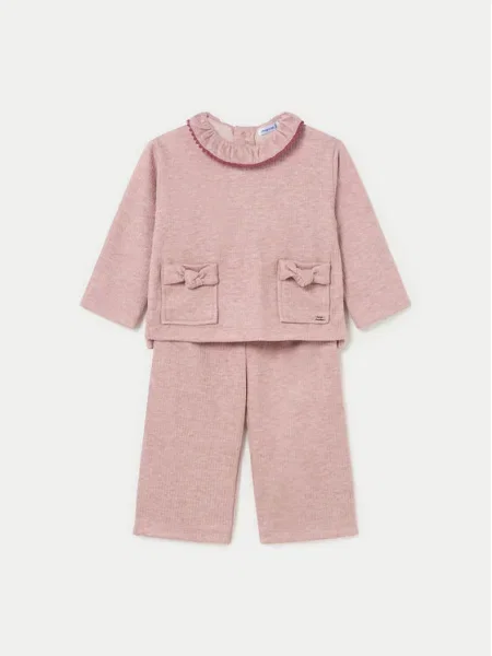 Mayoral Set pulover și pantaloni din textil roz