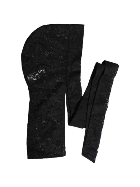 Căciulă Dolce & Gabbana cu model floral din dantelă plic negru