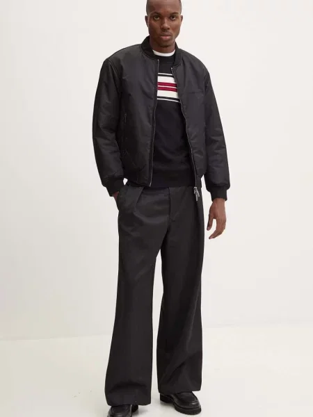 Шерстяной легкий свитер Msgm черный