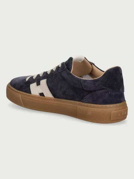 Hogan Allacciato H sneakersy zamszowe granatowe