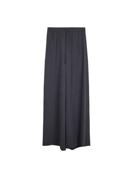 Lniane spodnie Max Mara niebieskie