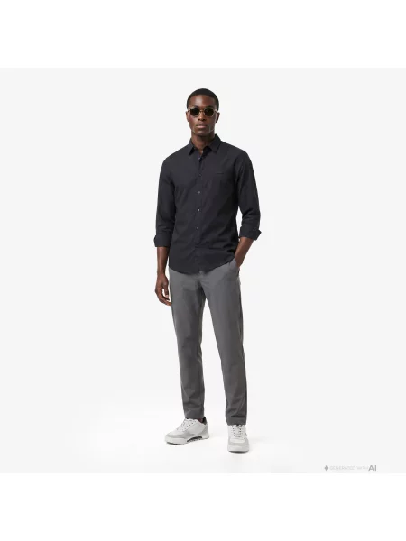 Lacoste Koszula Z Długim Rękawem czarna