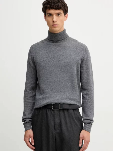 Karl Lagerfeld pulover din amestec de lână light cu guler gri