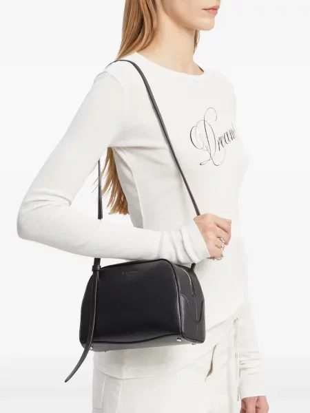 Geanta de piele Ann Demeulemeester din piele cu imagine negru