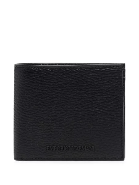 Portofel Emporio Armani din piele cu autograf negru