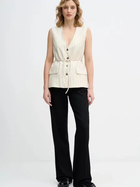 Безрукавка Sisley однобортна бежевий