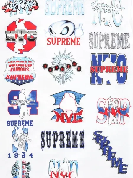 Póló Supreme nyomtatás fehér