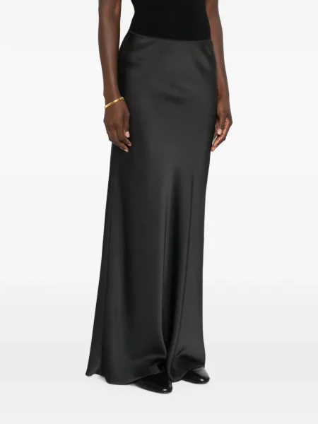 Fusta maxi Fabiana Filippi din satin negru