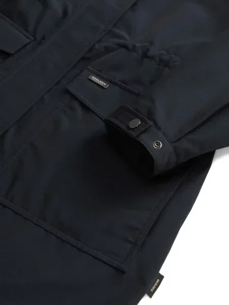 Parka Woolrich z kapturem niebieska
