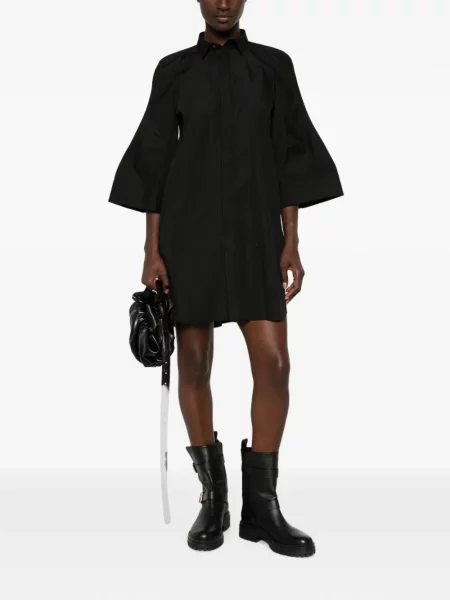 Rochie tip cămașă Sacai evazată negru