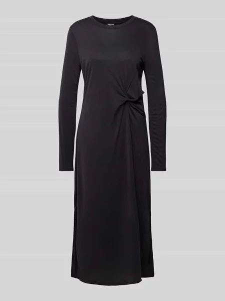Sukienka midi z okrągłym dekoltem model ‘ANORA’ Pieces czarna
