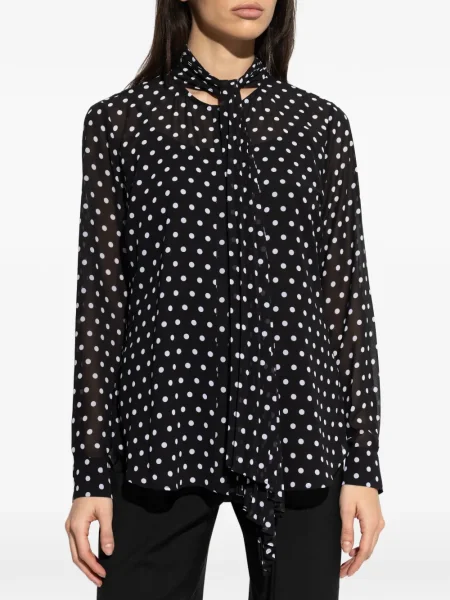 Koszulka Michael Michael Kors w paski z okrągłym dekoltem bez rękawów niebieska