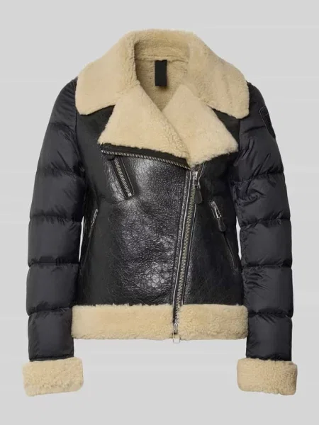 Kurtka o kroju regular fit ze skóry naturalnej model ‘Candor’ Blauer czarna