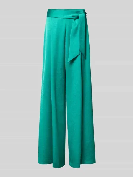 Spodnie garniturowe o kroju relaxed fit z satyny Marc Cain