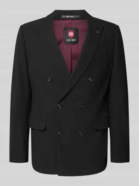 Marynarka o kroju slim fit z z patką model Gringo' Cg - Club Of Gents czarna