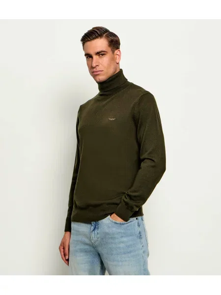 Pulover Aeronautica Militare de lână verde