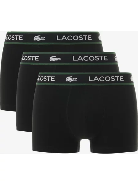 Bokserki Lacoste Stretch Jersey czarnozielone 3 sztuki S czarne