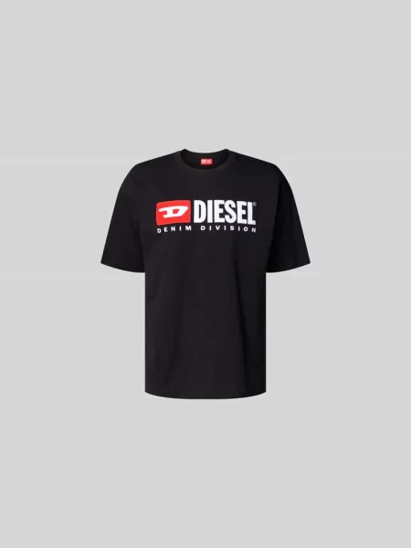 T-shirt z detalem z logo Diesel czarna