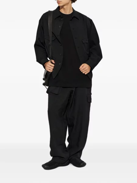 Тениска Yohji Yamamoto с кръгло деколте черно