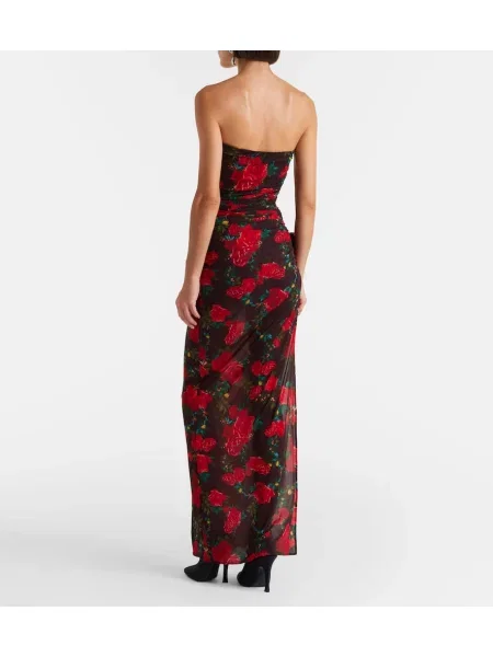 Rochie Magda Butrym cu model floral maro
