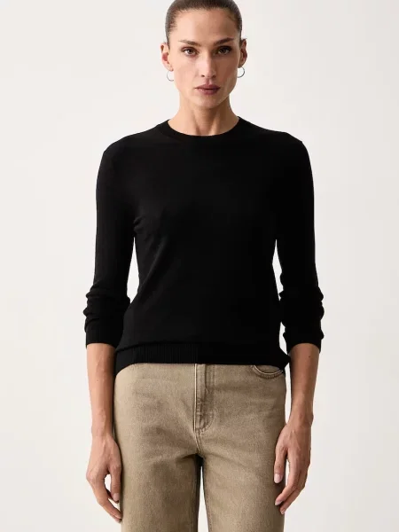 Weekend Max Mara pulover pentru femei cu amestec de mătase WKDSICILIA negru