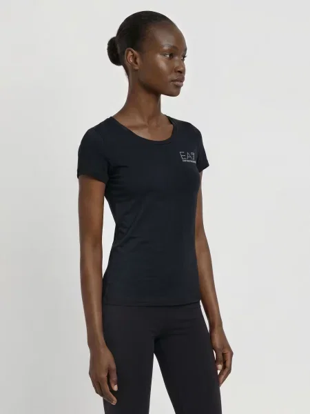 Emporio Armani Tričko Train Evolution S Ozdobnými Kamínky černá