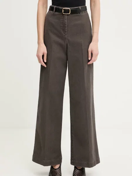 Marc O'Polo pantaloni wide leg pentru femei din cu maro