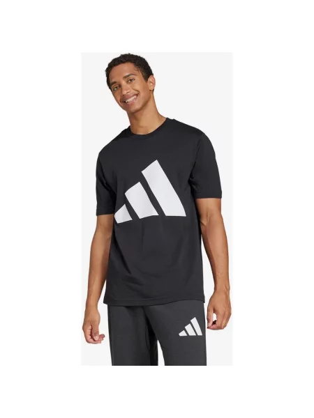 Koszulka adidas Essentials Logo duże krótki rękaw czarny XS biały