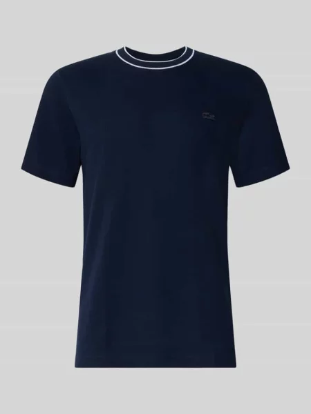 T-shirt o kroju regular fit z mieszanki bawełny Lacoste niebieska