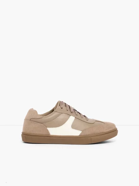 Sneakersy w stylu retro brązowe