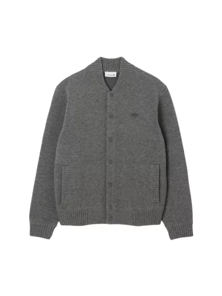 Kardigan Lacoste wełniany szary