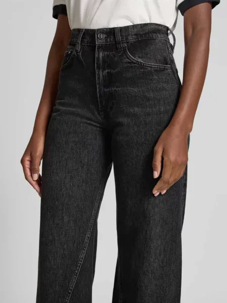 Jeansy o kroju wide fit z 5 Anine Bing czarne