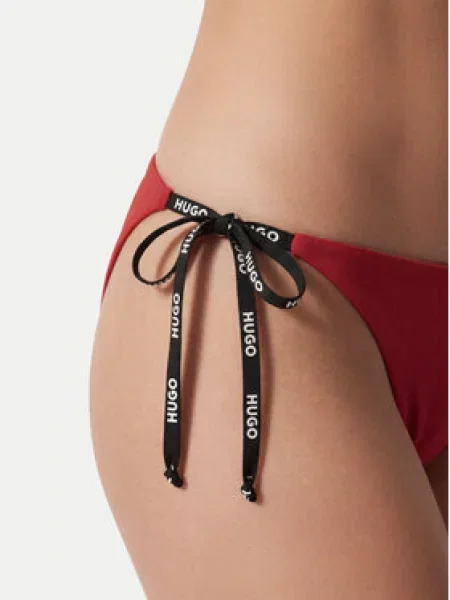 HUGO Spodnji del bikini Pure Side Tie rdeča