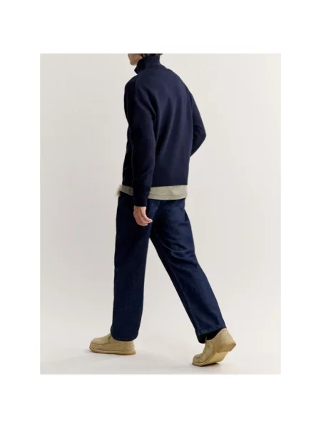 Sweter Maison Kitsune wełniany niebieski